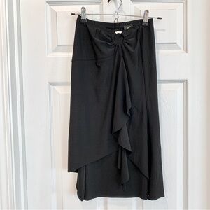 Black Convertible O-Ring Midi Skirt Strapless Keyhole Dress